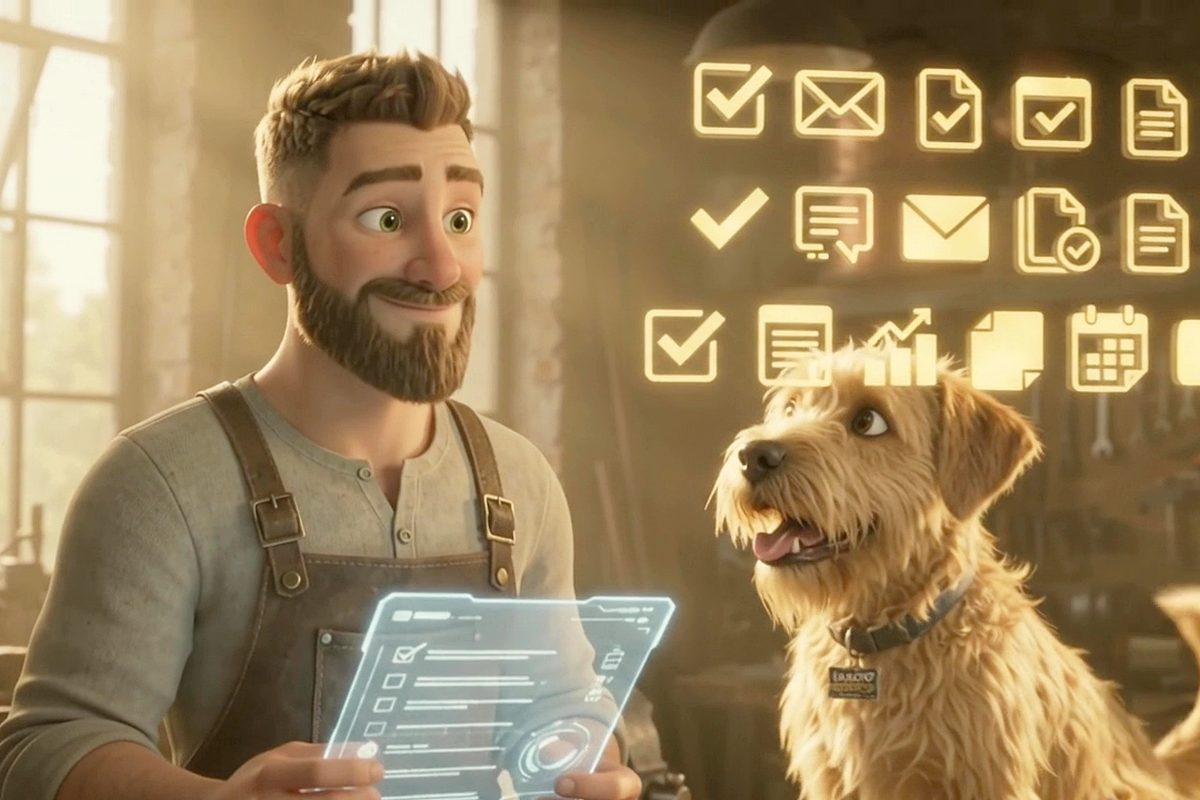 Ethan Butler with his dog